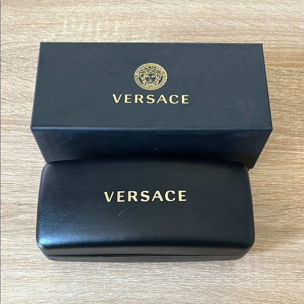 Empty Versace Black Sunglass Protective Case And … - image 1
